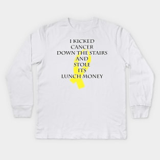 Cancer Bully (Yellow Ribbon) Kids Long Sleeve T-Shirt